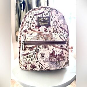 Loungefly Harry Potter Map Backpack - Cream and Brown